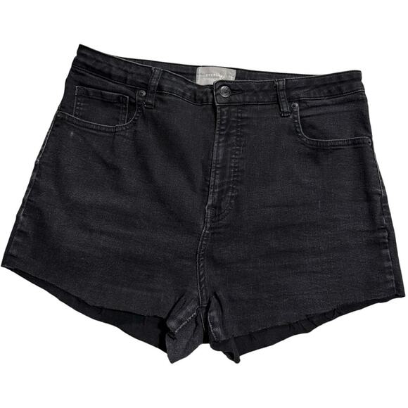 Everlane Curvy High-Rise Cut off Jean Shorts 2.5" Womens 33 Regular Black *Flaw - Picture 1 of 10